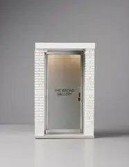 The 1:6 Scale Wrong Gallery by Maurizio Cattelan, 2006, Wood, brass, steel, aluminum, resin, plastic, glass and electric lighting, with accompanying copy of the Wrong Gallery T, sold Apr 2017