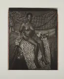 Mickalene Thomas, Portrait of Marie Sitting in Black and White, 2012, Photogravure, on Chine collé to wove paper, with full margins
