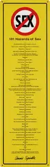 Annie Sprinkle, 101 Hazards of Sex, 1998, Screenprint in colors, on pre-painted yellow aluminum sign stock, the full sheet