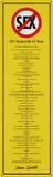 Annie Sprinkle, 101 Hazards of Sex, 1998, Screenprint in colors, on pre-painted yellow aluminum sign stock, the full sheet
