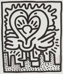 The Kutztown Connection by Keith Haring, 1984, Offset lithograph, on wove paper, with full margins, sold Apr 2017