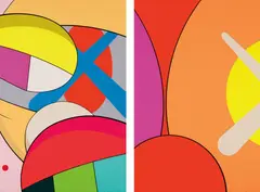 Kaws, Untitled; and Untitled, from No Reply, 2015, Two screenprints in colors, on wove paper, the full sheets