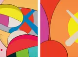 Kaws, Untitled; and Untitled, from No Reply, 2015, Two screenprints in colors, on wove paper, the full sheets