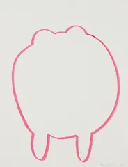 Jeff Koons, Walrus, 1999, Pink ink drawing, on wove paper