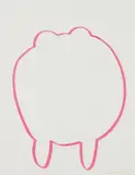 Jeff Koons, Walrus, 1999, Pink ink drawing, on wove paper