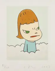 In the Cloud by Yoshitomo Nara, 2003, Lithograph in colors, on Arches paper, with full margins, sold Apr 2017