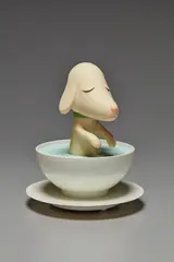 Pup Cup by Yoshitomo Nara, 2003, Injection molded plastic, offered Apr 2017