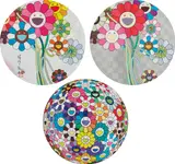 Even The Digital Realm Has Flowers To Offer!; Warhol/Silver; and Thoughs on Matisse by Takashi Murakami, 2009-15, Three offset lithographs in colors, on smooth wove paper, the full sheets, sold Apr 2017