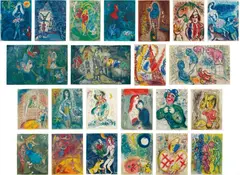 Le Cirque (The Circus) by Marc Chagall, 1967, The complete set of 38 lithographs (23 in colors), on Arches paper, the full sheets, loose (as issued), in- and hors-tex, offered Oct 2017