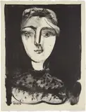 Tête de jeune femme (Head of a Young Woman) by Pablo Picasso, 1947, Lithograph, on Arches paper, with full margins, sold Oct 2017