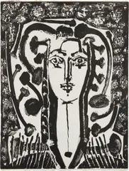 Buste modern style (Modern Style Bust) by Pablo Picasso, 1949, Lithograph, on Arches paper, the full sheet, sold Oct 2017