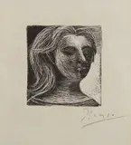 Tête de femme (Head of a Woman), from Picasso, dessins (Picasso, Drawings) by Pablo Picasso, 1925, Lithograph, on Japanese Impérial paper, with full margins, sold Oct 2017