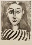 Tête de jeune fille (Head of a Young Girl) by Pablo Picasso, 1949, Lithograph, on Arches paper, with full margins, sold Oct 2017