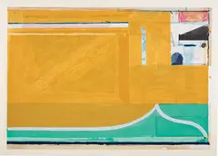 Ochre by Richard Diebenkorn, 1983, Woodcut in colors, on Mitsumata paper, with full margins, sold Oct 2017