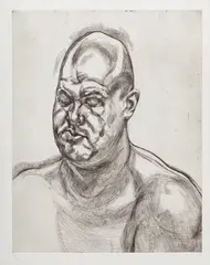 Large Head (State II) by Lucian Freud, 1995, Etching, on Somerset Satin Textured paper, with full margins, the second (final) state (there was an unpublished trial s, sold Oct 2017