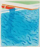 Pool Made with Paper and Blue Ink for Book, from Paper Pools by David Hockney, 1980, Lithograph in colours, on Arches Cover paper, the full sheet, sold Oct 2017