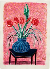 David Hockney, Amaryllis in Vase, from Moving Focus, 1985, Lithograph in colors, on TGL handmade paper, with full margins