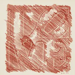Love by Robert Indiana, 1964, Drawing by frottage in colored pencil, on folded wove paper (as a card), sold Oct 2017