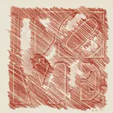 Robert Indiana, Love, 1964, Drawing by frottage in colored pencil, on folded wove paper (as a card)
