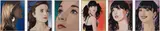 Elena and Cressie get ready for the party 1-6 by Julian Opie, 2011, The complete set of six screenprints, on Perspex with background inkjet print in colors on paper, the full sheets, conta, offered Oct 2017