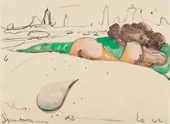 Spentcock Man by Claes Oldenburg, 1966, Drawing in gouache and crayon, on wove paper, offered Oct 2017
