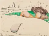 Claes Oldenburg, Spentcock Man, 1966, Drawing in gouache and crayon, on wove paper