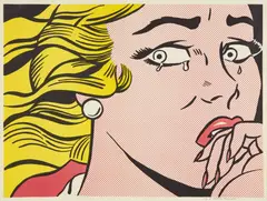 Crying Girl by Roy Lichtenstein, 1963, Offset lithograph in colors, on light-weight wove paper, with full margins, sold Oct 2017