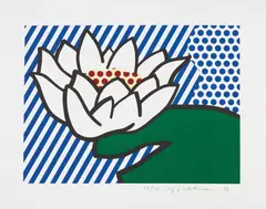 Water Lily by Roy Lichtenstein, 1993, Screenprint in colors, on Lana Royale paper, with full margins, sold Oct 2017