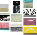 Roy Lichtenstein, Ten Landscapes, 1967, The complete set of 10 screenprints with photo-collage in colors, on various wove papers and materials, the full sheets, mounted to museum board (as issued), with the original blue cloth bound portfolio