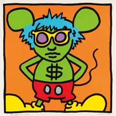 Keith Haring, Andy Mouse: one plate, 1986, Screenprint in colors, on Lenox Museum Board, with full margins