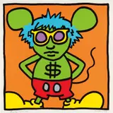 Keith Haring, Andy Mouse: one plate, 1986, Screenprint in colors, on Lenox Museum Board, with full margins