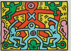Keith Haring, Untitled, 1985, Screenprint in colors, on Rives BFK paper, with full margins