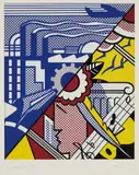 Roy Lichtenstein, Industry and the Arts (I), 1969, Screenprint in colors, on aluminum, with C.M. Fabriano paper mat (as issued), with full margins