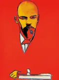 Red Lenin by Andy Warhol, 1987, Screenprint in colors, on Arches 88 paper, the full sheet, offered Oct 2017