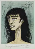 Bernard Buffet, Tête de femme (Head of a Woman), 1980, Lithograph in colors, on Greysse paper, with full margins
