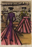 Bernard Buffet, Deux toréadors (Two Bullfighters), from Album Toréros, 1966, Lithograph in colors, on Arches paper, with full margins