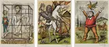 Bernard Buffet, Don Quixote et les moulins (Don Quixote and the Mills); Sancho Panza et la huppe (Sancho Panza and the Hoopoe); and Don Quixote en cage (Don Quixote in a Cage), from Don Quixote, 1989, Three lithographs in colors, on Arches paper, with full margins
