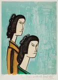 Bernard Buffet, Japonaises (Japanese Women), 1981, Lithograph in colors, on Arches paper, with full margins
