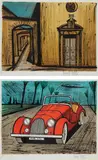 Bernard Buffet, La rue et l'eglise de la Miséricorde (The Street and the Church of Mercy), from St. Tropez; and Morgan, 1979 and 1985, Two lithographs in colors, on Arches paper, with full margins