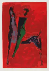 Gran Cavaliere by Marino Marini, 1978, Etching and aquatint in colors, on Rives BFK paper, with full margins, sold Oct 2017