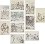 I Cavalli by Giorgio de Chirico, 1948, The complete set of 10 lithographs (three with hand-coloring), on Fabriano paper, with full margins, with title page and, sold Oct 2017