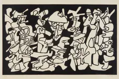 Evocations (Conjuring), from Fables by Jean Dubuffet, 1976, Screenprint, on Arches paper, with full margins, sold Oct 2017