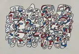 Jean Dubuffet, Quatre personnages (Four Characters), 1974, Screenprint in colors, on Arjomari, the full sheet