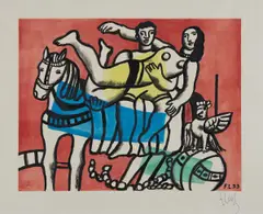 Fernand Léger, La parade, circa 1953, Lithograph with stencil hand-coloring, on wove paper, with full margins