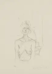 Buste I (Bust I) by Alberto Giacometti, 1960, Lithograph, on Rives BFK paper, with full margins, sold Oct 2017