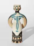 Pablo Picasso, Woman Lamp (Lampe femme), 1958, White earthenware turned vase, painted in colors, with knife engraving and glazed on the interior
