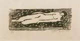 Milton Avery, Nude, 1953, Woodcut in green, on Japanese paper, with full margins