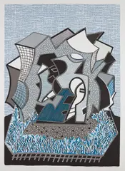 David Hockney, Deux (Second Part), 1991, Lithograph in colors, on Rives BFK paper, with full margins