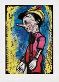 Jim Dine, Lincoln Center Pinocchio, 2008, Screenprint and woodcut in colors, on wove paper, with full margins,