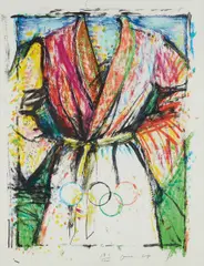 Olympic Robe by Jim Dine, 1988, Lithograph in colors, on wove paper, the full sheet, sold Oct 2017